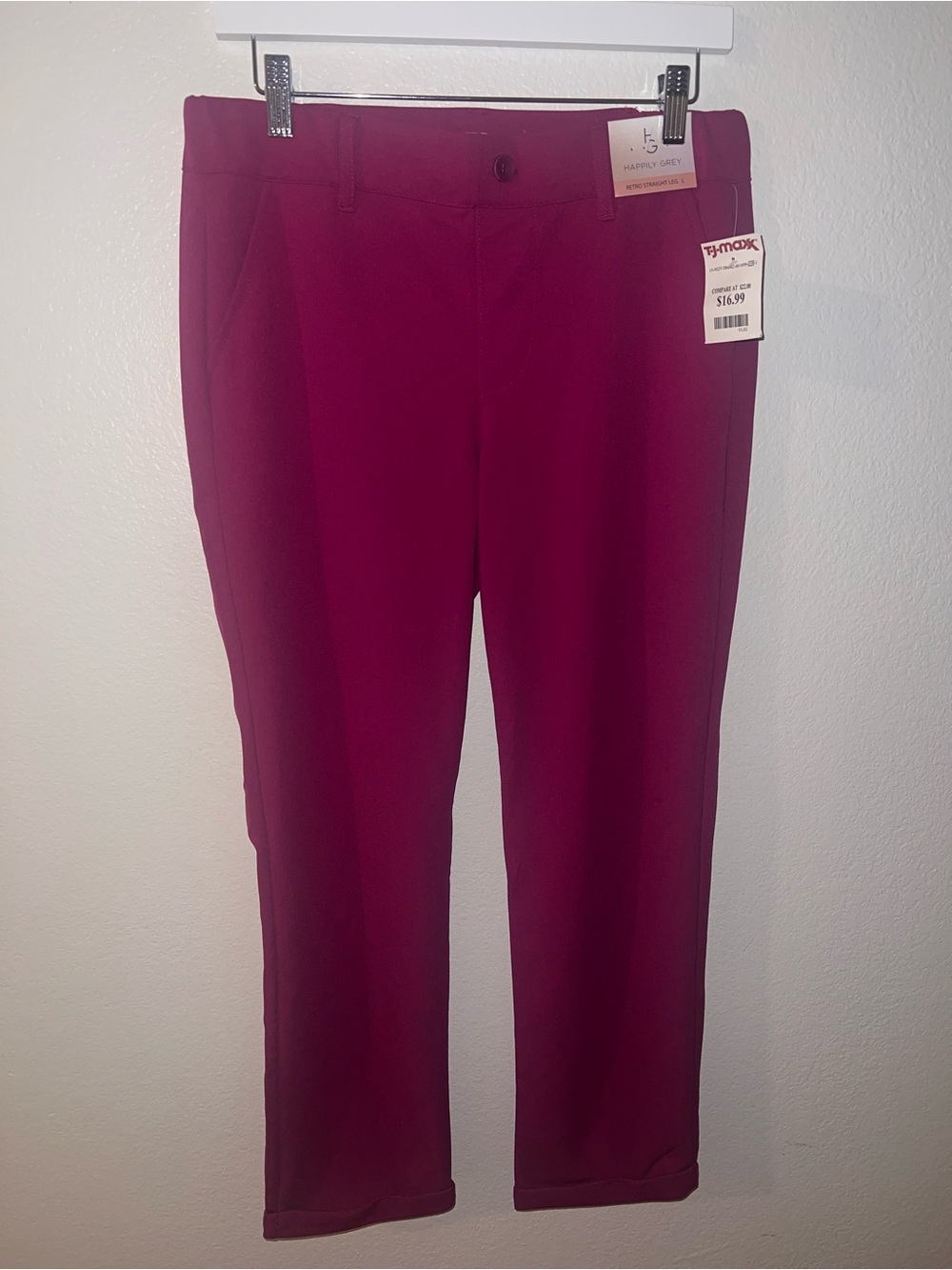 Women's Magenta Straight-Leg Pants
